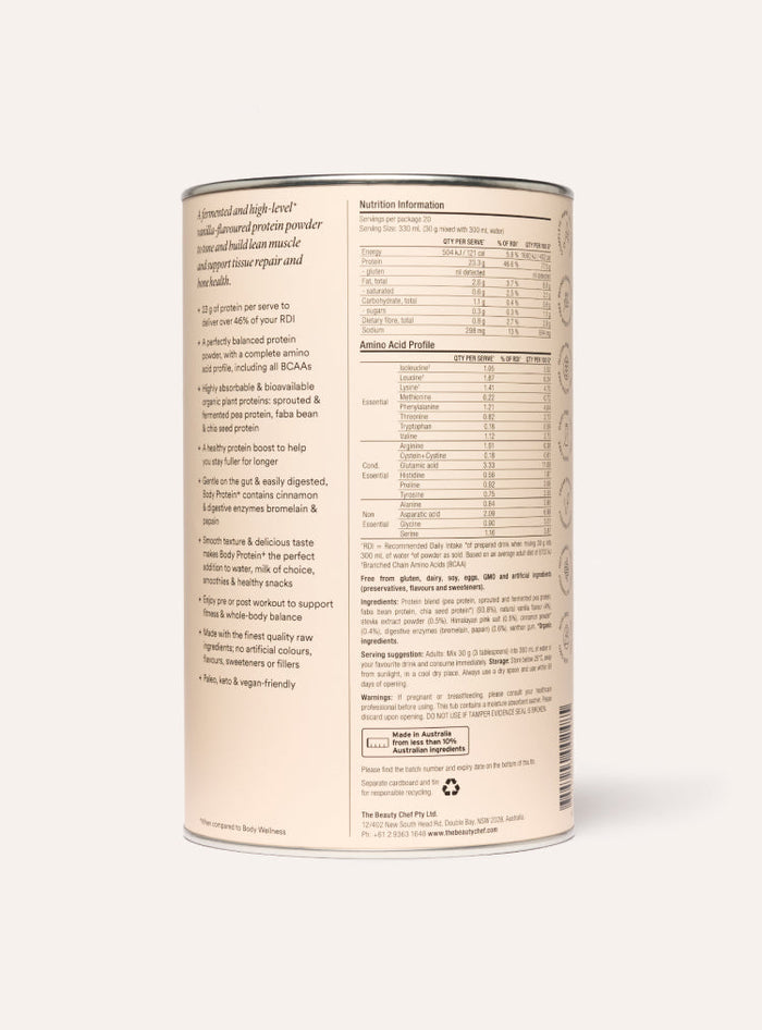 The Beauty Chef Body Protein+ Vanilla Protein Powder - 600g - L'Organic