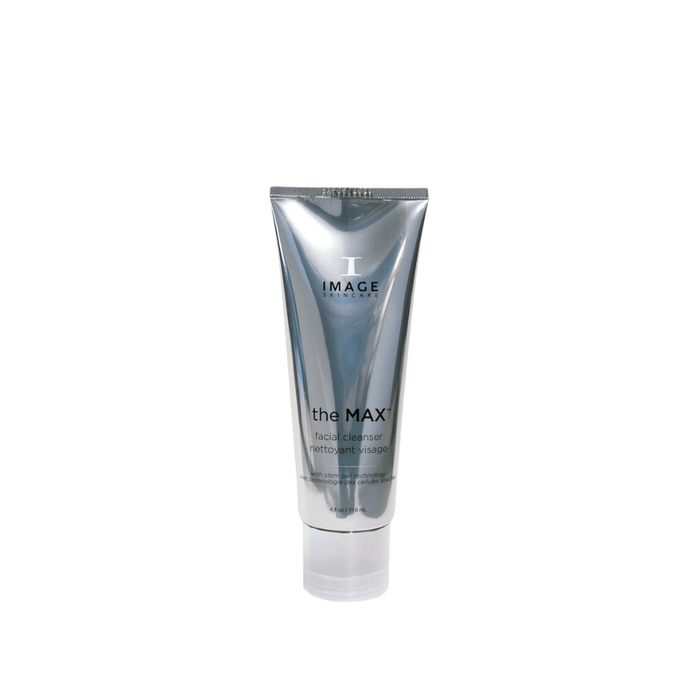the MAX™ facial cleanser | IMAGE Skincare in a sleek silver tube, designed for gentle and effective skincare cleansing and daily facial care routines.