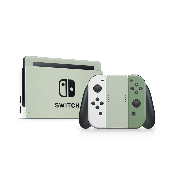 Timberland green Nintendo Switch skin with forest green gradient on matte vinyl