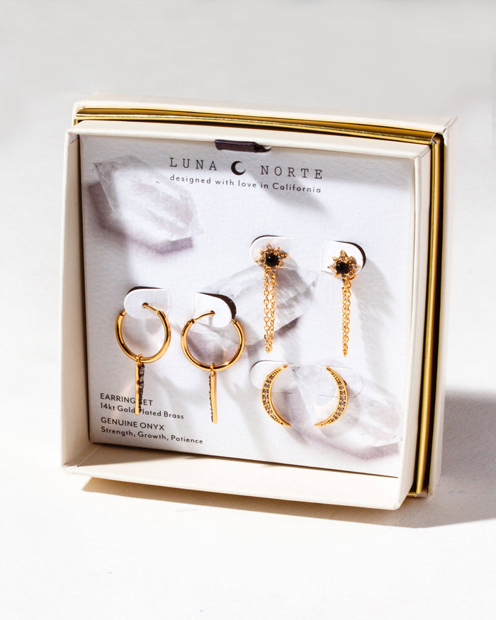 Twilight Earring Set - Black Onyx