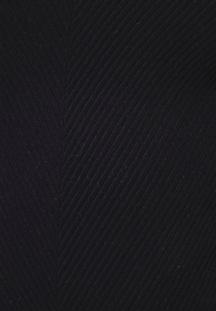 V Neck Bodycon Top - BLACK