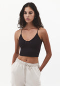 V-Neck Cropped Top - GANACHE