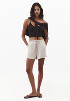 V-Neck Cropped Top - GANACHE