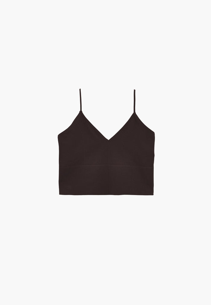 V-Neck Cropped Top - GANACHE