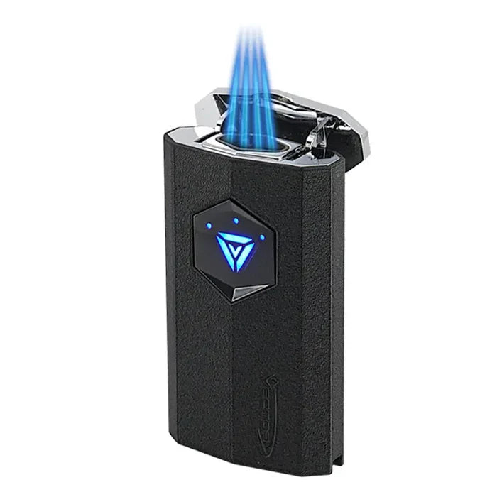 Vector Icon3 Black Crackle Matte Torch Lighter With Punch - ICON3-5