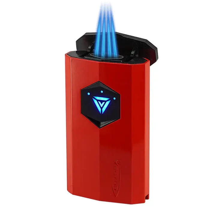 Vector Icon3 Red Lacquer Torch Lighter With Punch - ICON3-8
