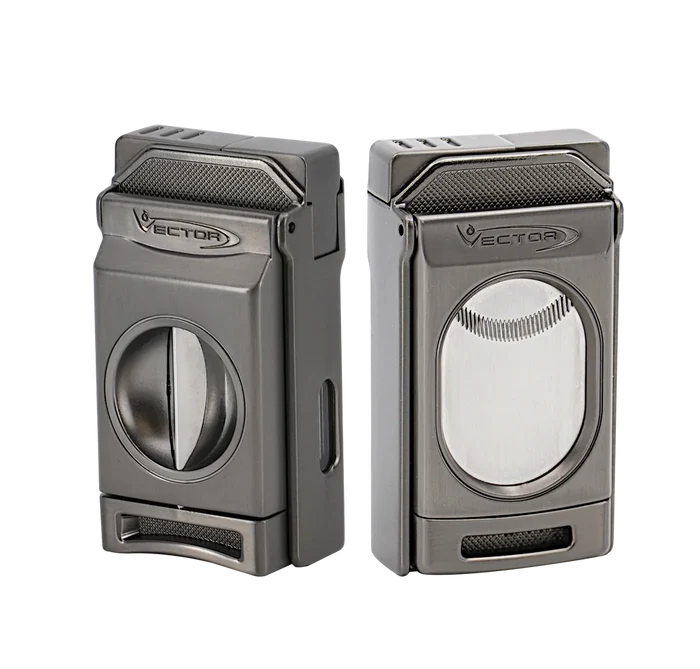 Vector  Switch Gunmetal Satin Torch Lighter With V-Cut Cutter And Straight Cut Cutter - SWITCH/02