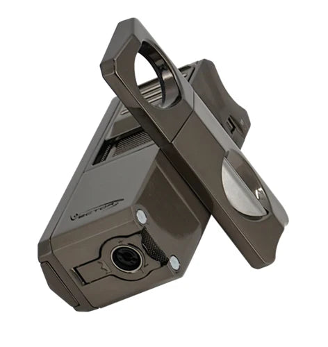 Vector Thor Gunmetal Satin Torch Lighter with V-Cutter - THOR/02