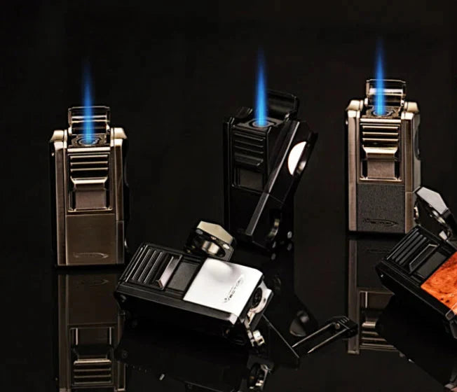 Vector Thor Gunmetal Satin Torch Lighter with V-Cutter - THOR/02