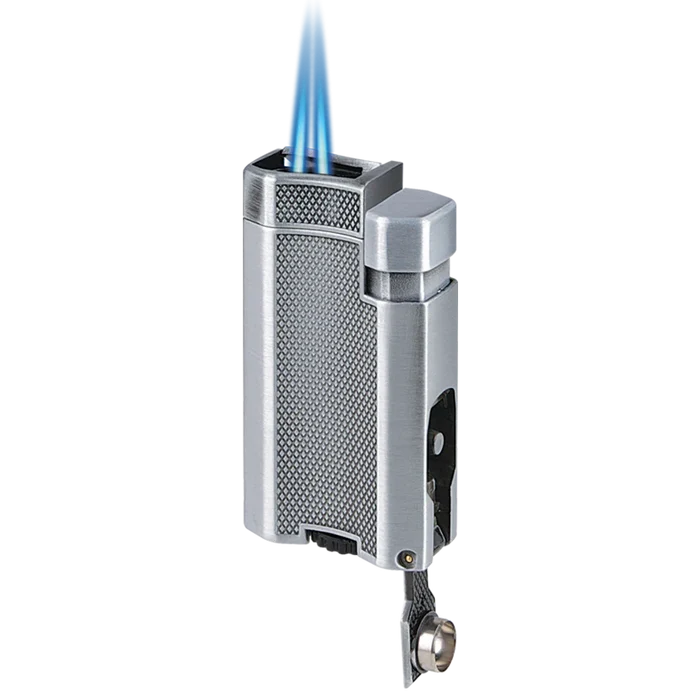 Vector V-Motion Chrome Metallic Torch Lighter With Punch - VMOTION1C