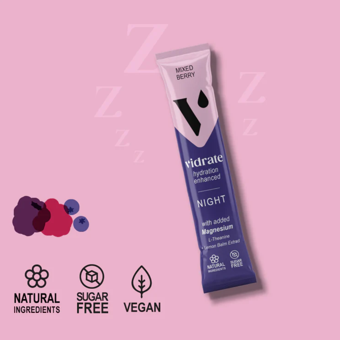 ViDrate Night Time (Mixed Berry) Electrolyte Hydration 10 Sachets
