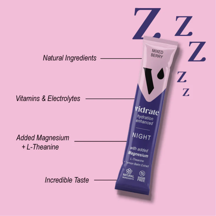 ViDrate Night Time (Mixed Berry) Electrolyte Hydration 10 Sachets