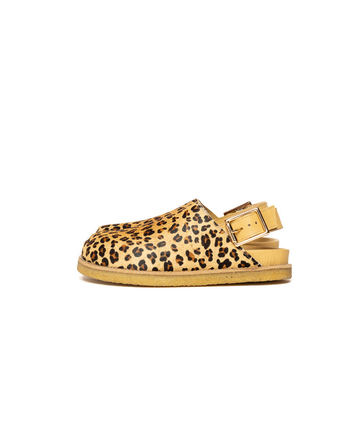 Vinny's Strapped Mule Pony Hair Leopard
