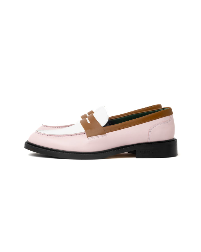 Vinny's Townee Tri-Tone Penny Loafer Leather Pink