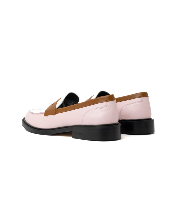 Vinny's Townee Tri-Tone Penny Loafer Leather Pink