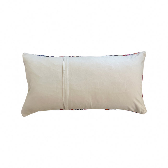 Handmade Turkish kilim pillow cover made with vintage rugs 12x24 vista striped