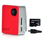 Wearable Camera 1080p HD WiFi Control Compact Red