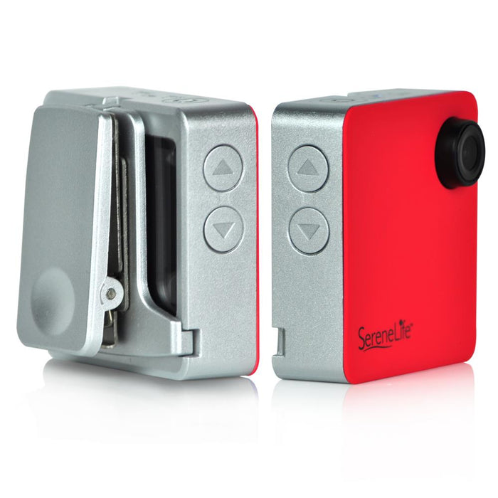 Wearable Camera 1080p HD WiFi Control Compact Red