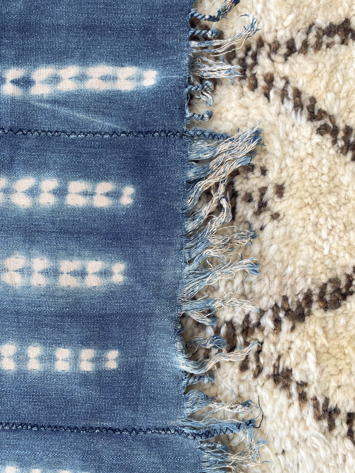 West African Mali Shibori Indigo Throw XV