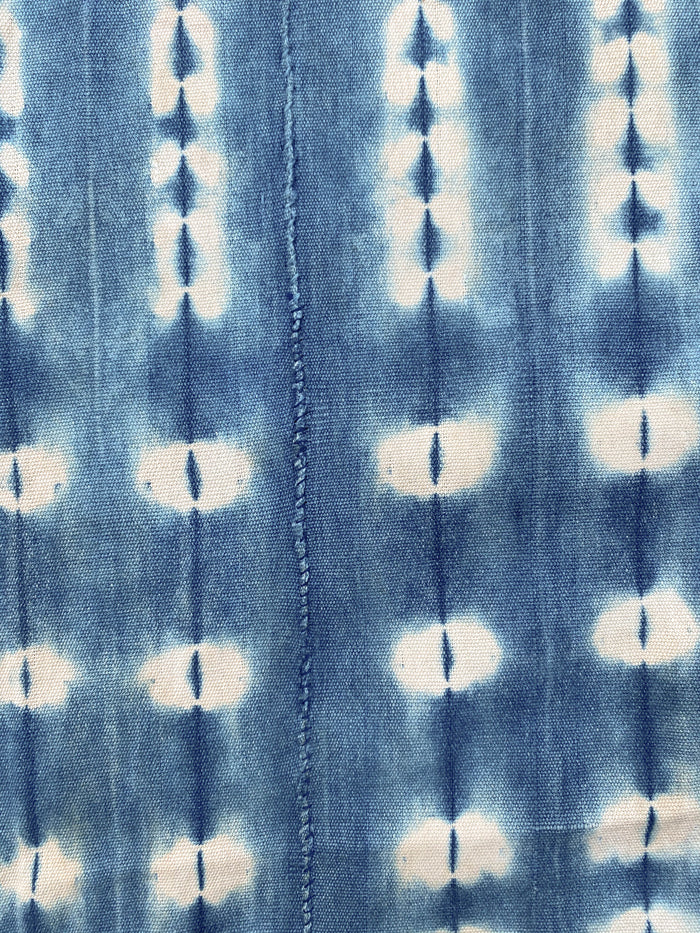 West African Mali Shibori Indigo Throw XVI