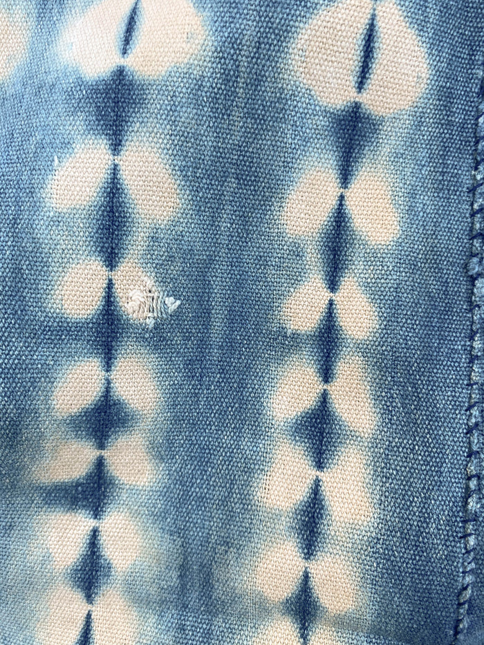 West African Mali Shibori Indigo Throw XVI