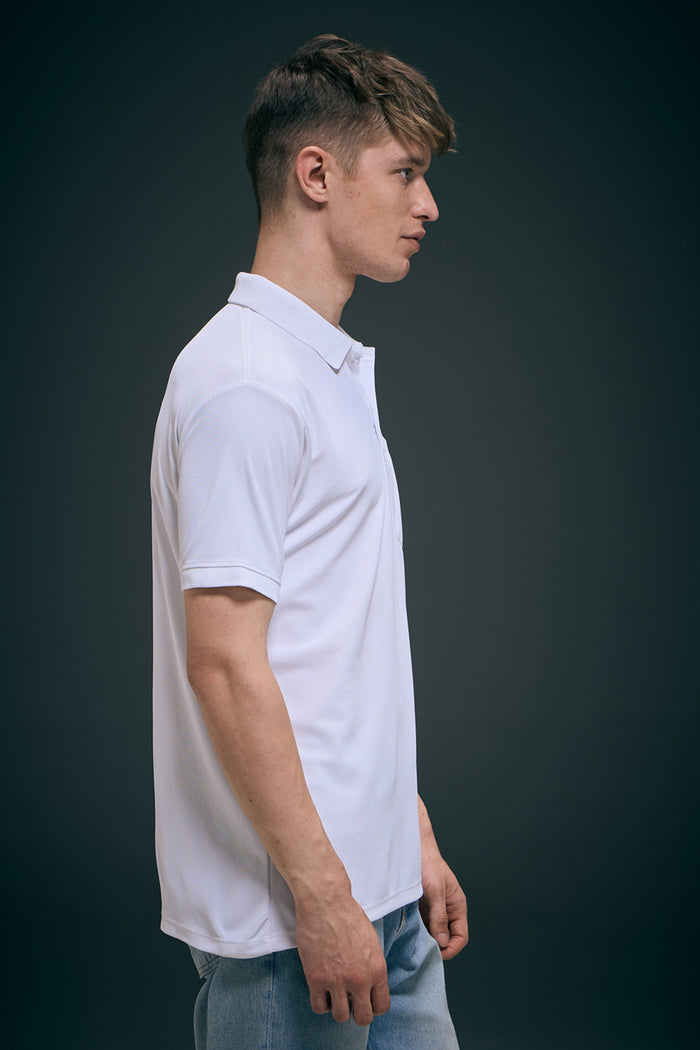 White Smart Tech Pocket + Polo T-shirts Maxzone Clothing