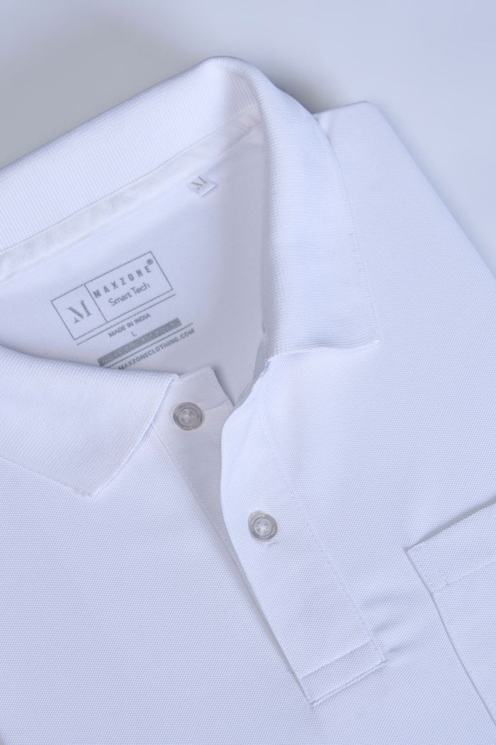 White Smart Tech Pocket + Polo T-shirts Maxzone Clothing M