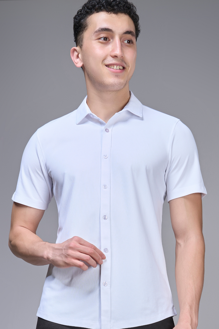 White Smart Tech Shirt Shirts Maxzone Clothing