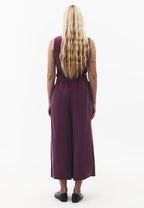 Wide Leg High Waist Trousers with Pleat Details - PURPLE POTION