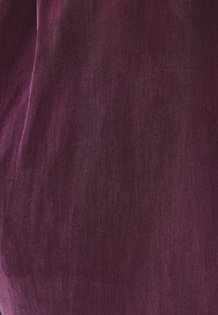 Wide Leg High Waist Trousers with Pleat Details - PURPLE POTION
