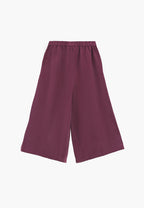Wide Leg High Waist Trousers with Pleat Details - PURPLE POTION