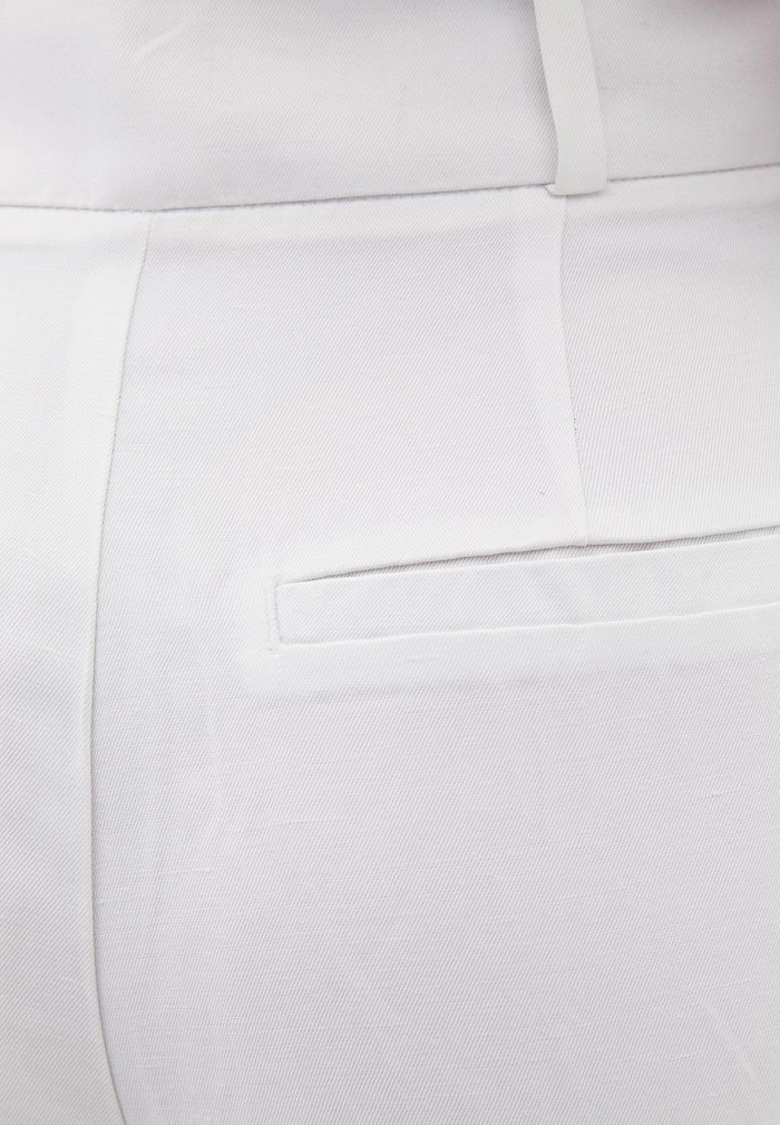 Wide Leg Pleated Ultra High Waist Long Pants - WHITE