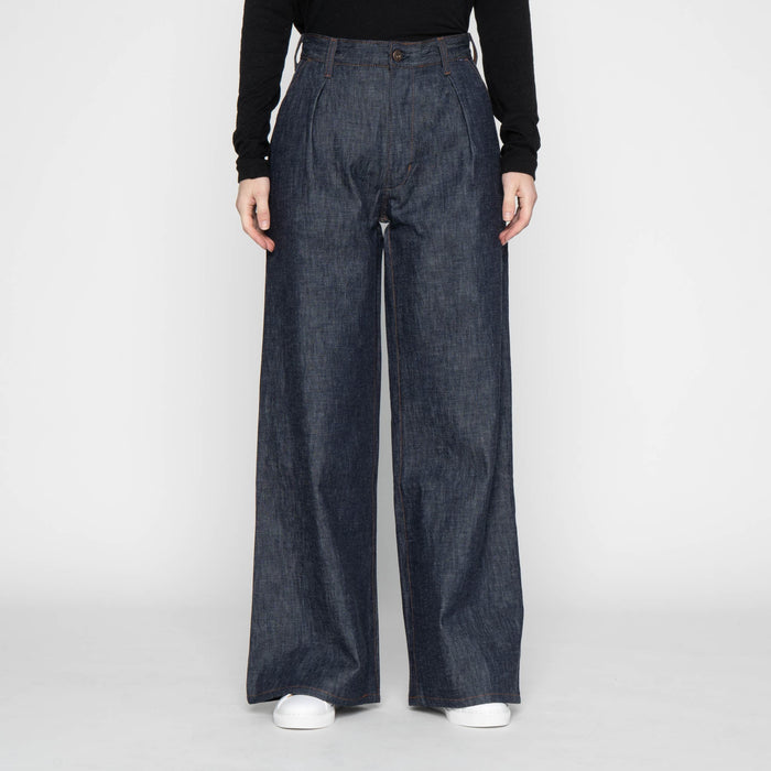 Wide Leg Trouser - 10oz Rinsed Denim - Indigo by Naked & Famous Denim