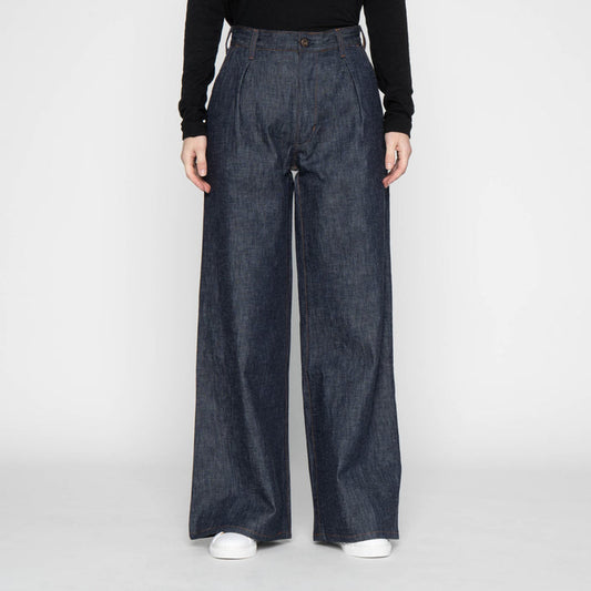 Wide Leg Trouser - 10oz Rinsed Denim - Indigo by Naked & Famous Denim