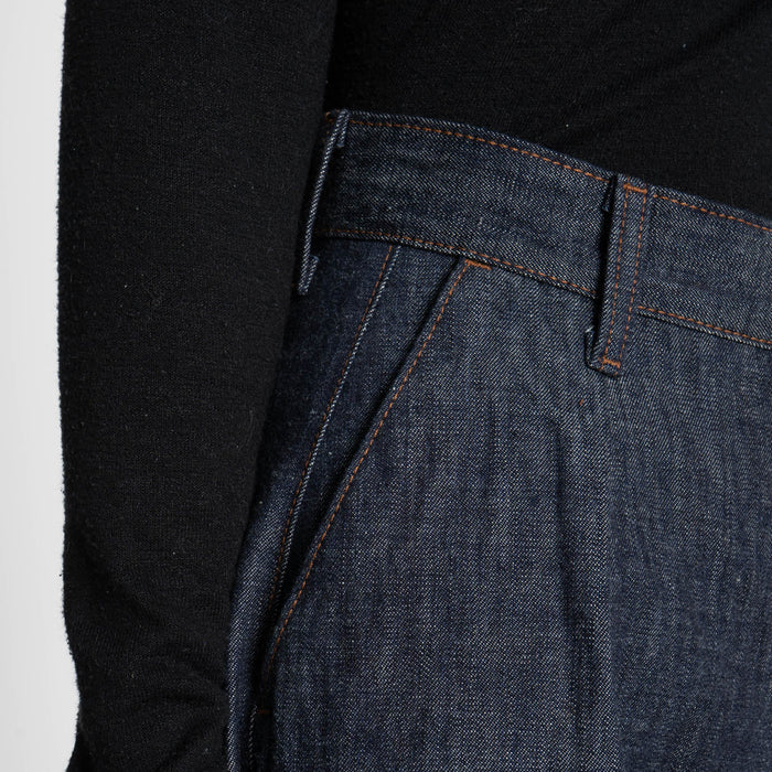 Wide Leg Trouser - 10oz Rinsed Denim - Indigo by Naked & Famous Denim