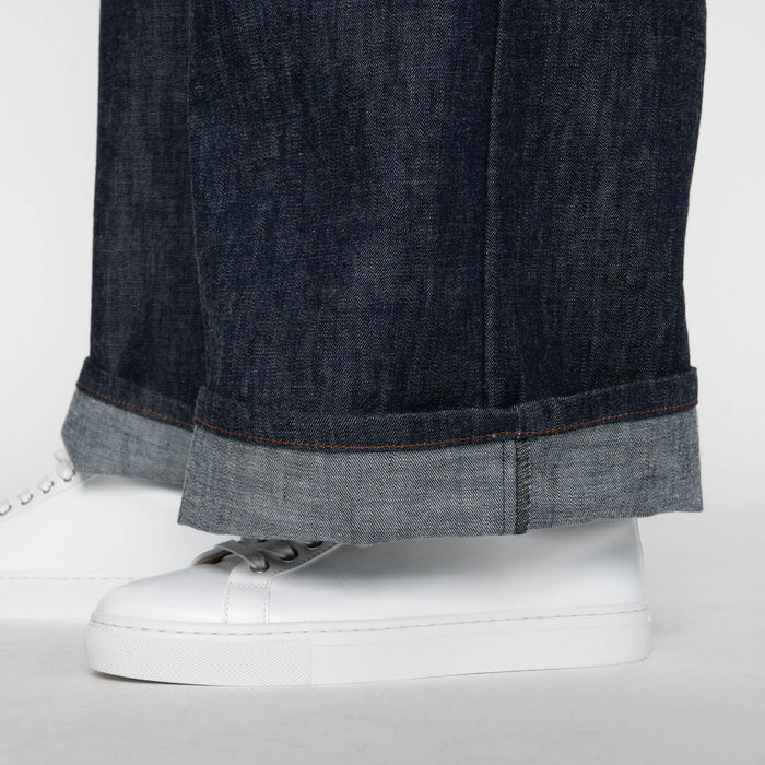 Wide Leg Trouser - 10oz Rinsed Denim - Indigo by Naked & Famous Denim
