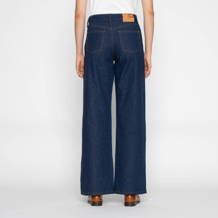 Wide Wild West - 2x1 Dungaree Nep Denim - Mid Indigo by Naked & Famous Denim