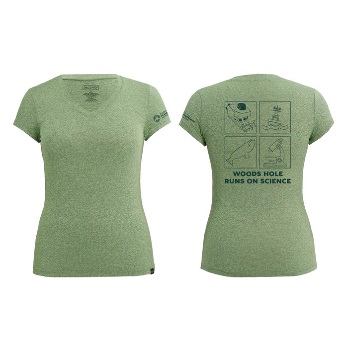 Women's Woods Hole Runs on Science Sport Tee