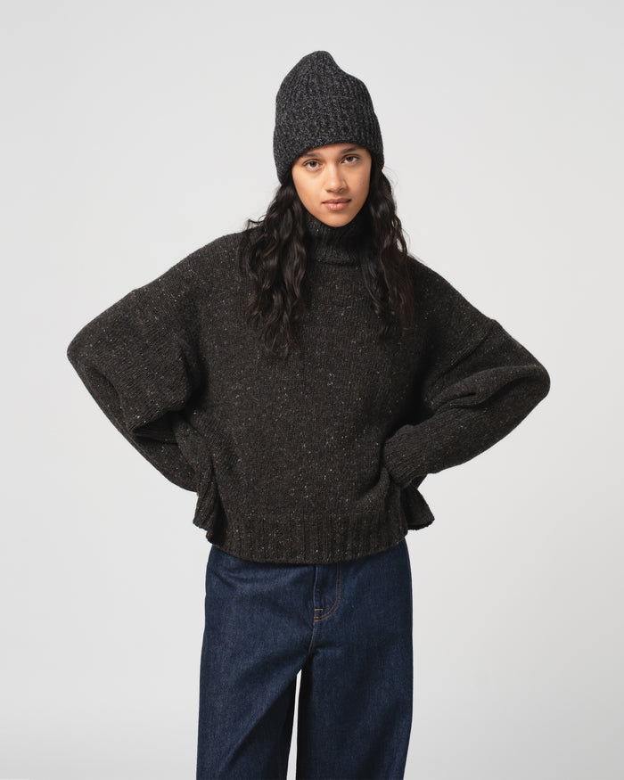 Wool Cashmere Beanie Anthracite Melange
