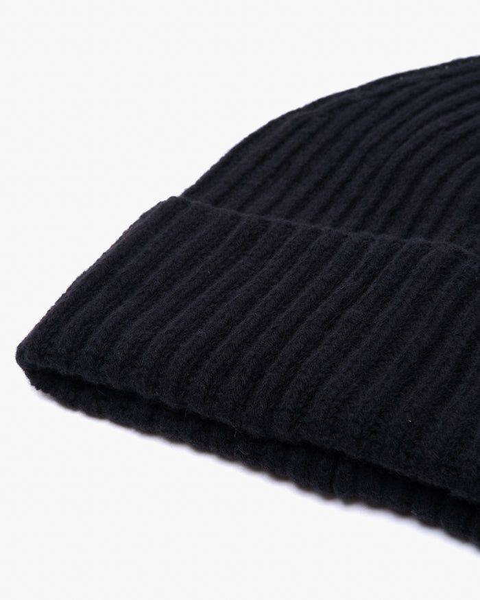 Wool Cashmere Beanie Black