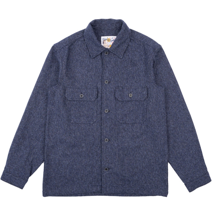 Work Shirt - Herringbone Triple Twist - Indigo by Naked & Famous Denim