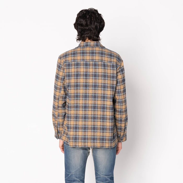 Work Shirt - Triple Twist Yarn Flannel - Blue Beige by Naked & Famous Denim
