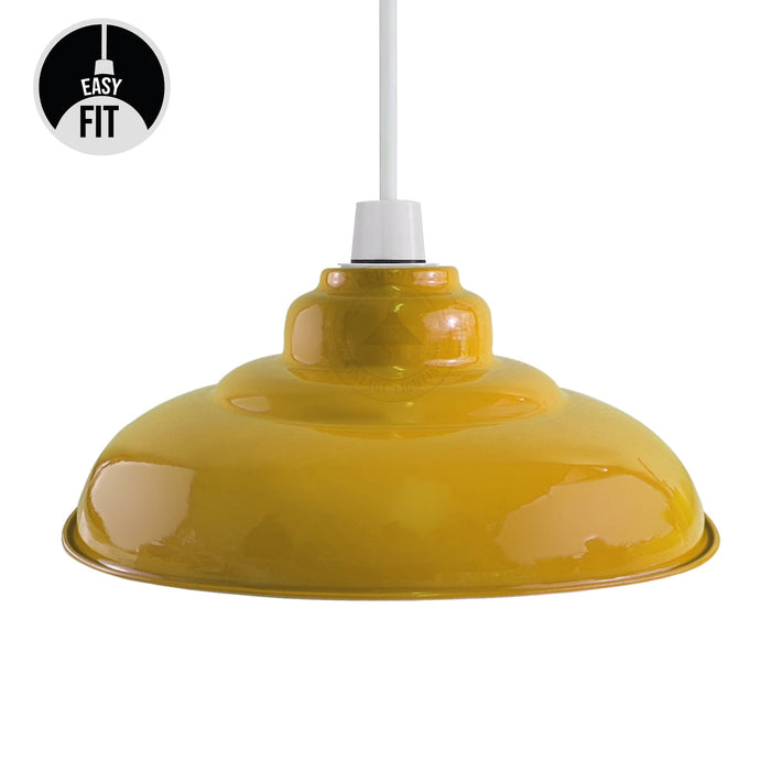 Yellow Gloss Semi Curvy Metal E27 Fit Pendant Lamp Shade~1091