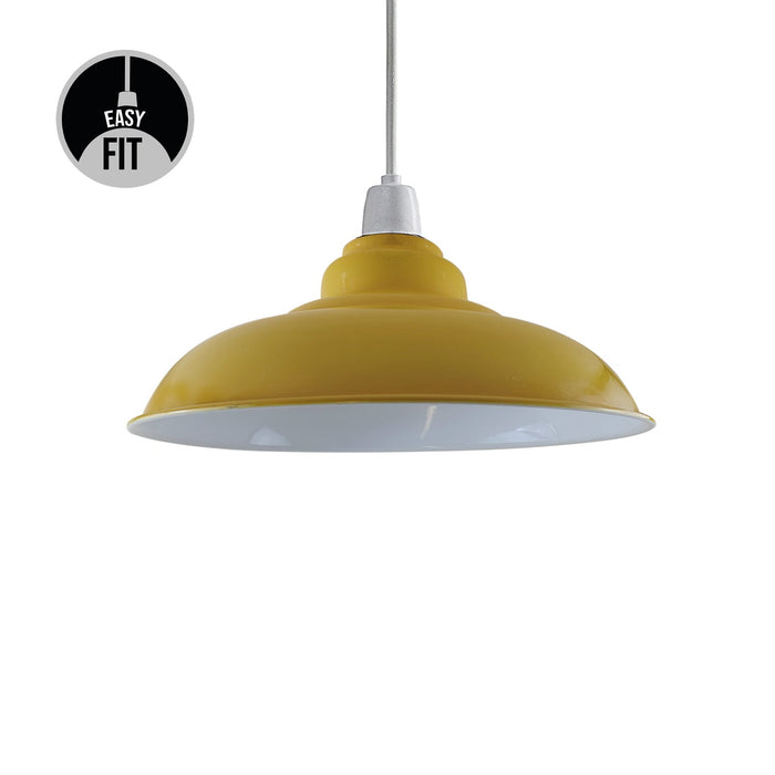 Yellow Gloss Semi Curvy Metal E27 Fit Pendant Lamp Shade~1091