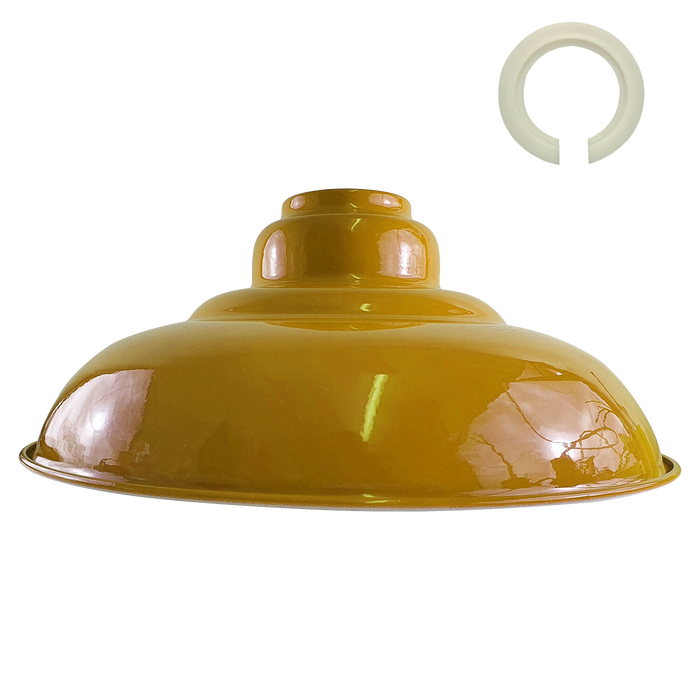 Yellow Gloss Semi Curvy Metal E27 Fit Pendant Lamp Shade~1091