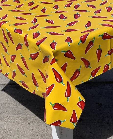 Yellow with Chiles Tablecloth 48x70
