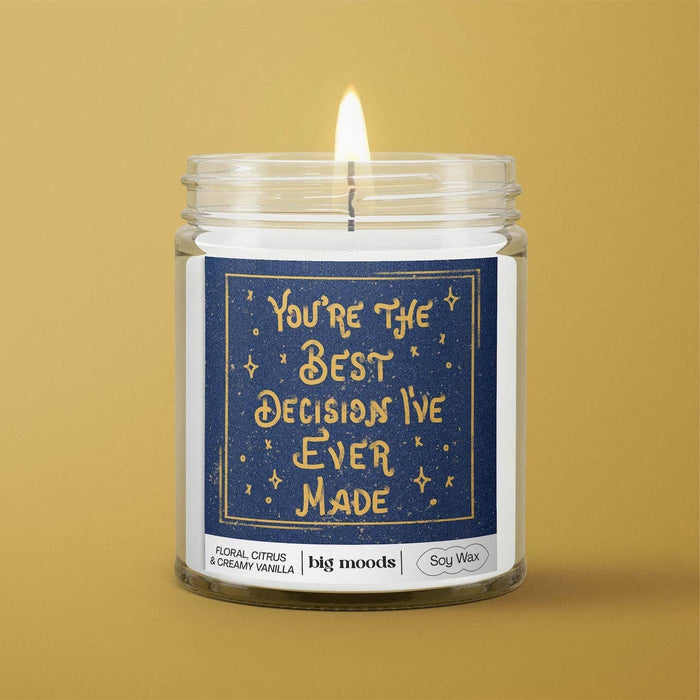 "You're The Best Decision" 5oz Soy Candle Gift Idea | Little Hippie