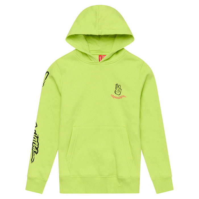 Youth Pullover Hoodie Peace Out Glo Yellow