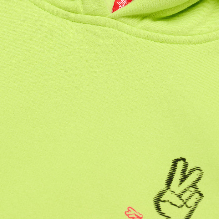 Youth Pullover Hoodie Peace Out Glo Yellow