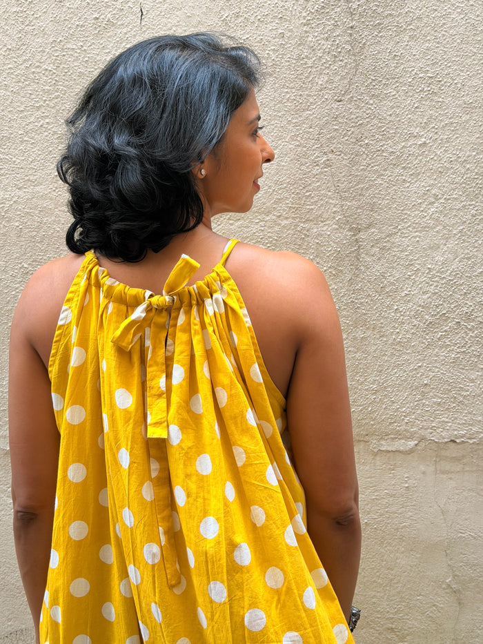 Zephyr Polka Pop Dress - Yellow